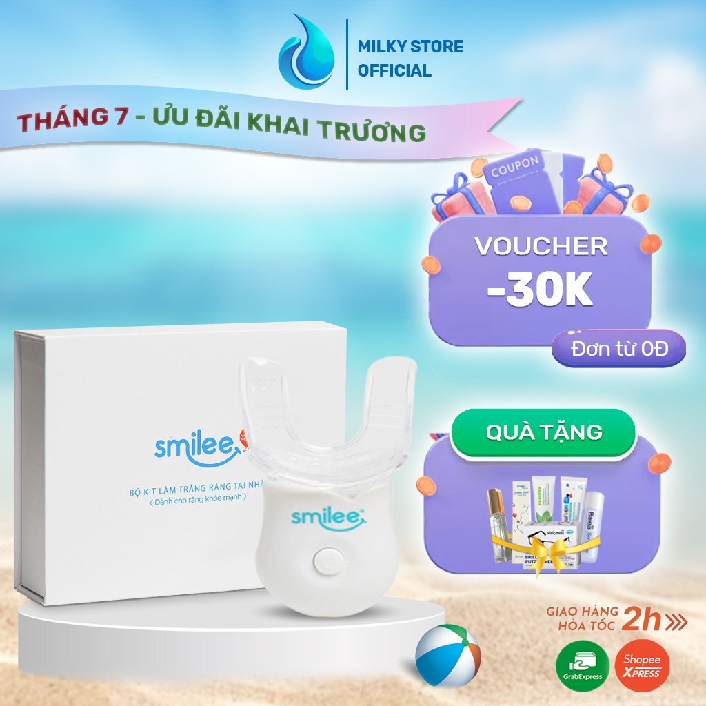 Máy tẩy trắng răng Smilee - Bộ Kit tẩy trắng răng tại nhà an toàn hạn chế ê buốt