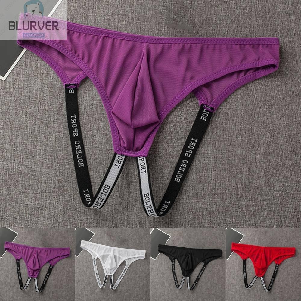 BLURVER~Men Underwear Pouch Double Thong Thong Briefs Comfortable Nylon+Polyester#blueriver