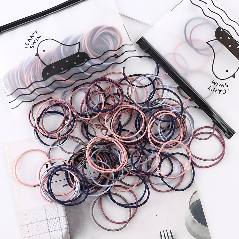 Set Dây Buộc Tóc Co Giãn + Dây Buộc Tóc Đuôi Ngựa Thời Trang Cho Nữ