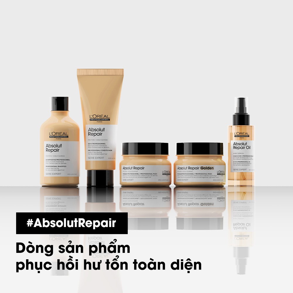 [L'oreal_New 2021] Dầu dưỡng phục hồi hư tổn 10 trong 1 L'oreal Professionnel Serie Expert Absolut Repair Gold 90ml