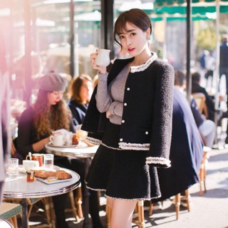 SET DẠ VIỀN CỔ TRÒN  ( ảnh thật)