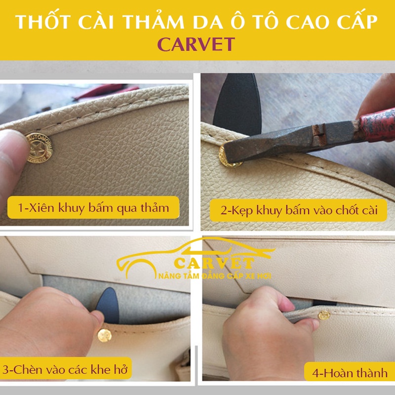 Bộ khuy gài, lá gài, chốt cố định thảm lót sàn ô tô 5D 6D vào sàn ô tô, chống xô lệch thảm