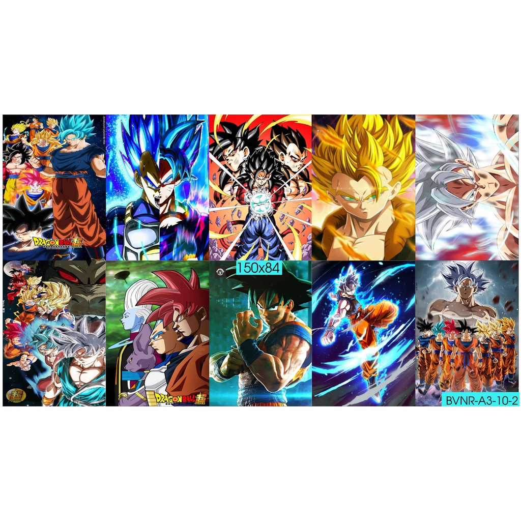 Combo Set 10 tờ Decal dán tường Bảy Viên Ngọc Rồng