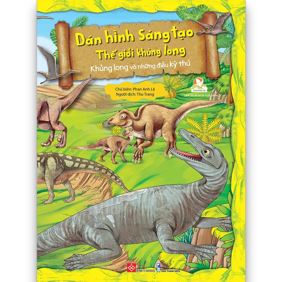 SÁCH - Dán hình sáng tạo - Thế giới khủng long (4 cuốn)