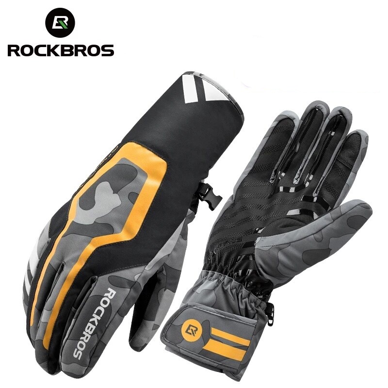 Găng tay ROCKBROS S233 chống gió/chống nước cảm ứng màn hình unisex dùng khi đi xe đạp MTB/mô tô/xe scooter điện