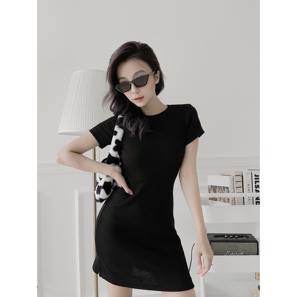 Đầm body hở lưng tam giác sexy co giãn 4 chiều tay ngắn đi chơi dạo phố La Rosie Boutique | LA38