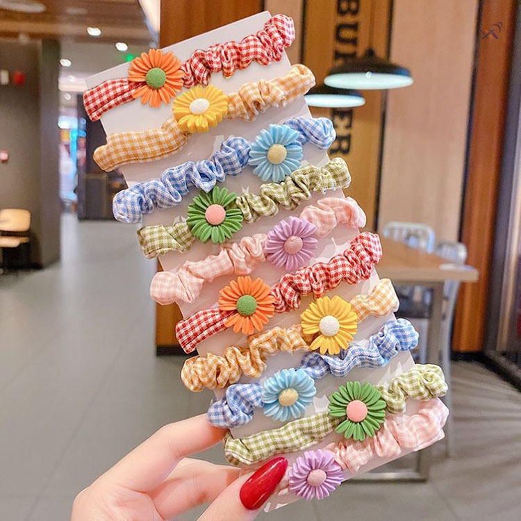 Set 10 dây buộc tóc họa tiết hoạt hình dễ thương phong cách Hàn Quốc cho bé