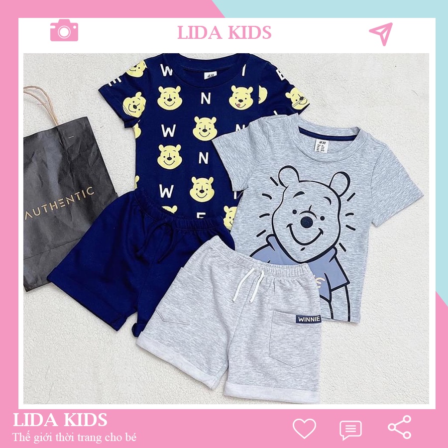 Đồ bộ cộc tay bé trai đẹp chất cotton, thấm hút mồ hôi hãng H&M.