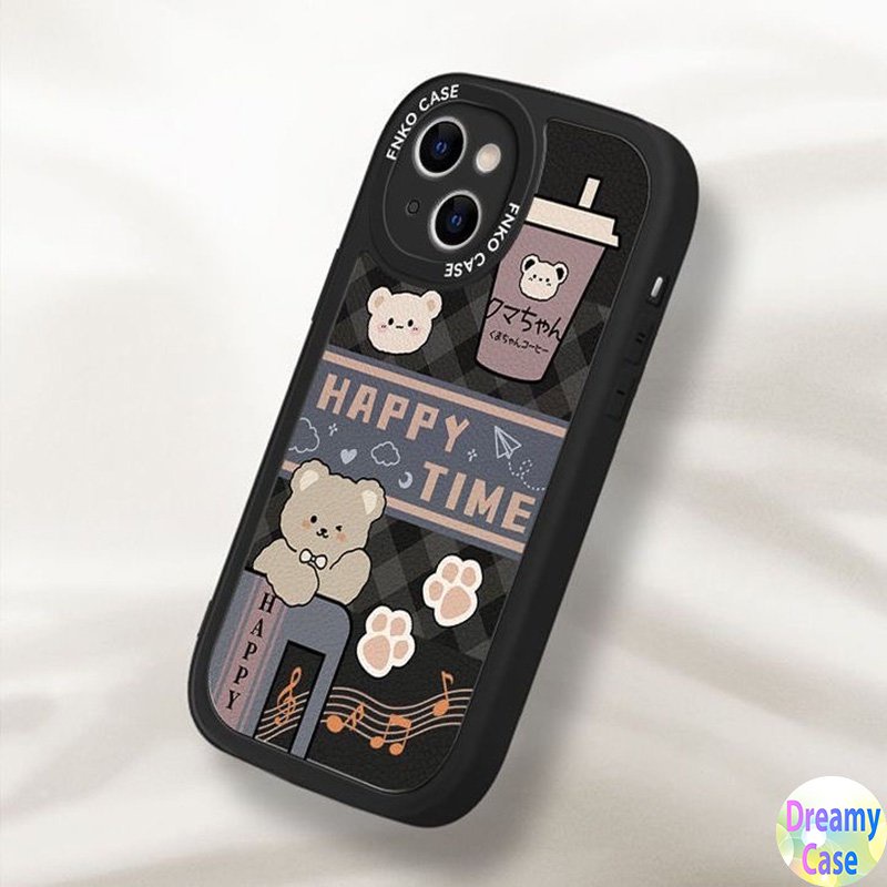 Oval Ốp Điện Thoại Mềm Họa Tiết Gấu Âm Nhạc Cho iphone 15 14 12 11 13 pro x xr xs max se 2020 7 8 6 6s plus