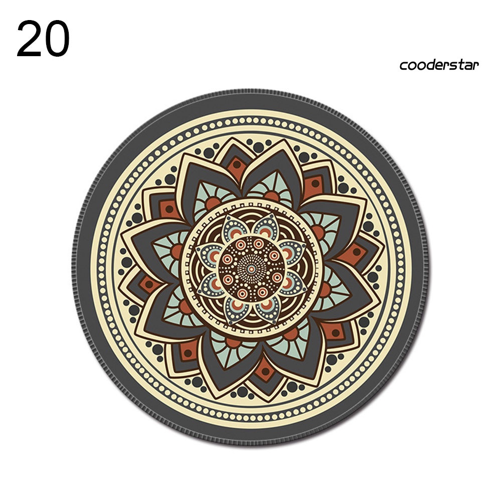 Tấm lót chuột máy tính hình tròn 3D chống trượt phong cách bohemian