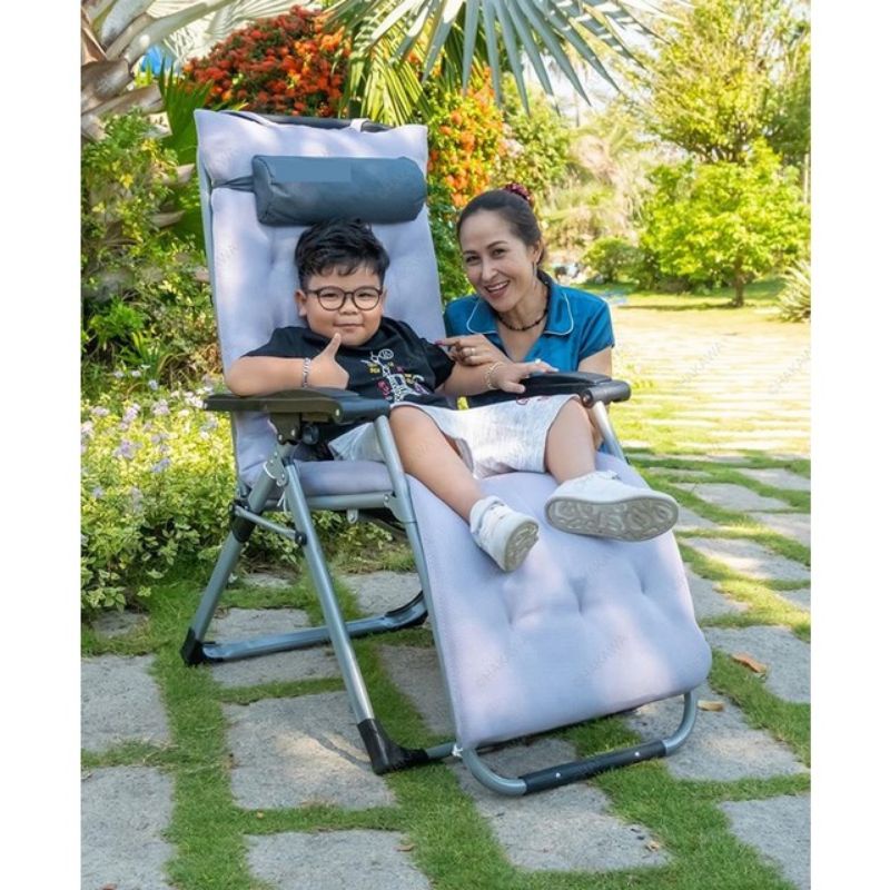 Ghế ngả lưng thư giãn có đệm,và khay điều chỉnh tư thế, Sofa nằm ngủ văn phòng gấp gọn tiện lợi, dã ngoại du lịch câu cá