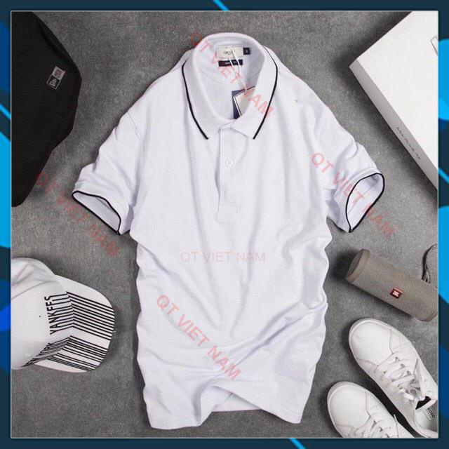 [ẢNH THẬT] ÁO POLO PHỐI VIỀN CHẤT THUN CÁ SẤU, ÁO THUN NAM CÓ CỔ VỀ ĐỦ 2 MÀU QTVN