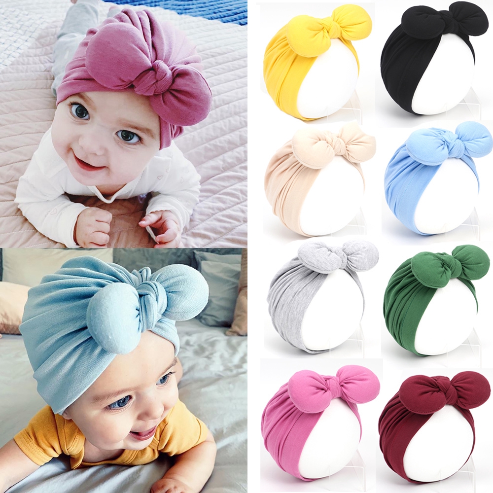 Băng đô cotton giữ ấm tai cho trẻ em màu trơn phong cách mùa đông