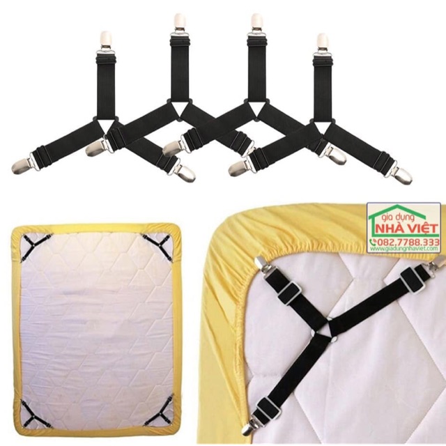 Sét 4 Kẹp ga giường - giao màu ngẫu nhiên
