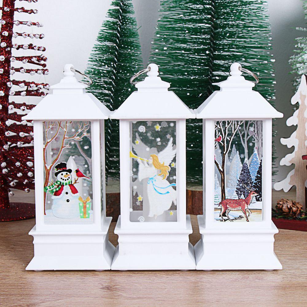 Lồng Đèn led Hình Ông Già Noel / Tuần Lộc / Cây Thông Giáng Sinh Phong Cách vintage