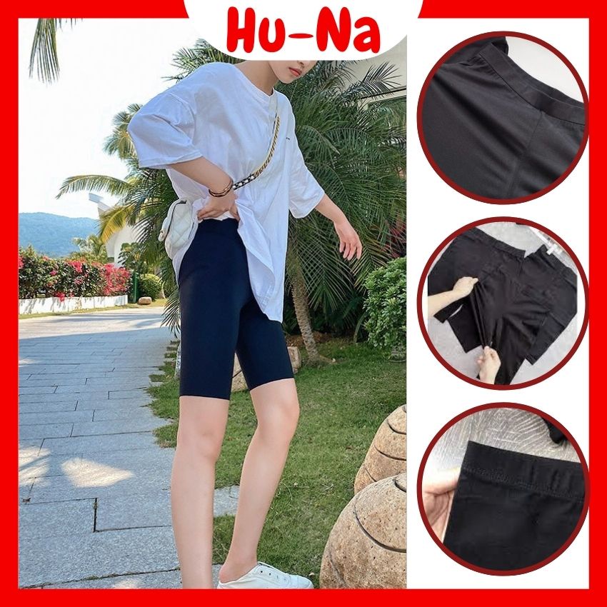 Quần legging nữ HuNa LEGGING lửng vải thun cao cấp co giãn bốn chiều tôn dáng QUẦN NGỐ NỮ mặc nhà đi chạy bộ tập gymyoga