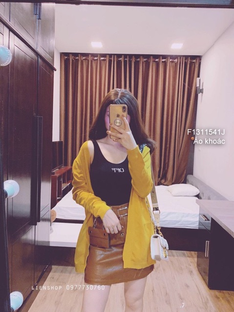 Áo khoác cardigan form dài hai túi hàng nhập!