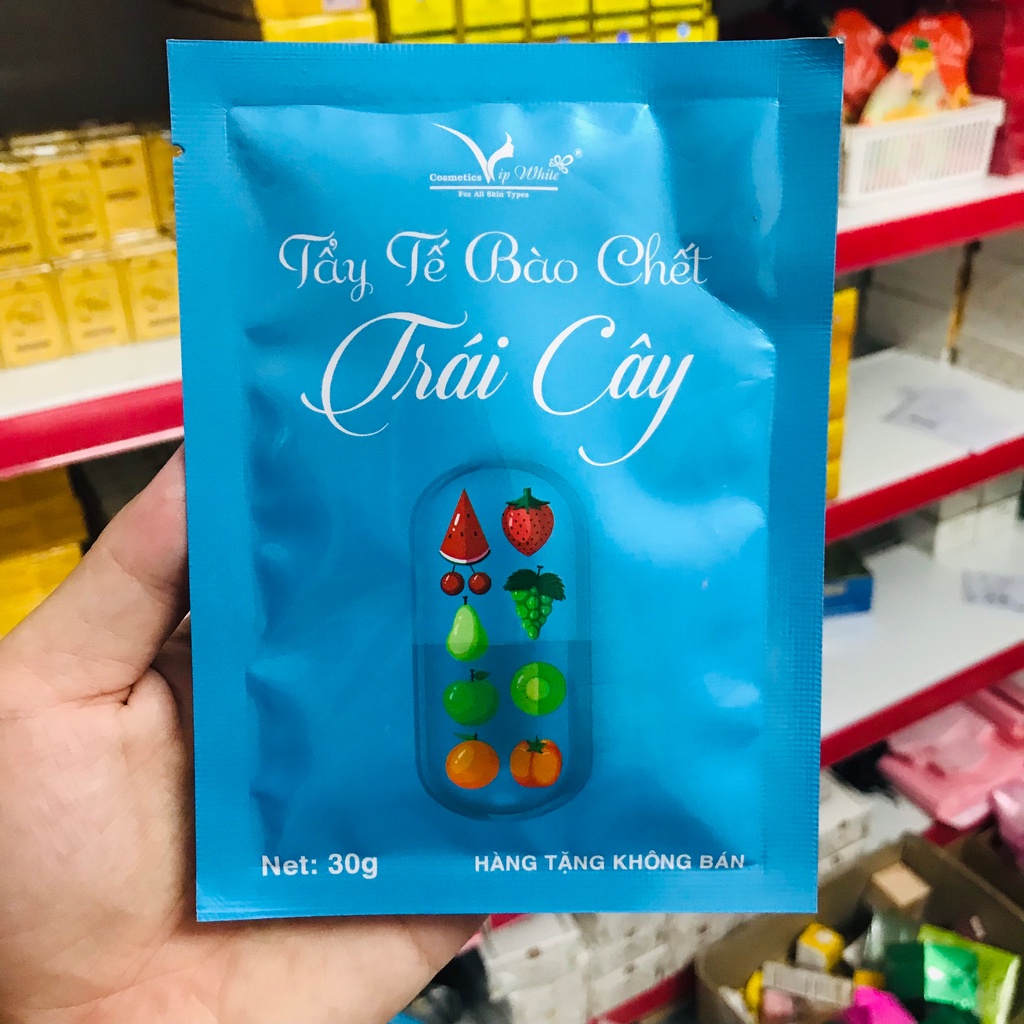 Tẩy tế bào chết Trái cây Vip White 30gr - Dùng cho Face và body - Hàng chính hãng Công ty