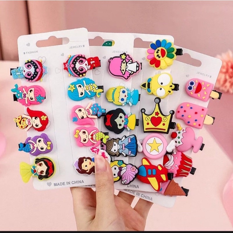 Bộ 5 Kẹp Tóc Đính Hoa Đáng Yêu Cho Bé Gái