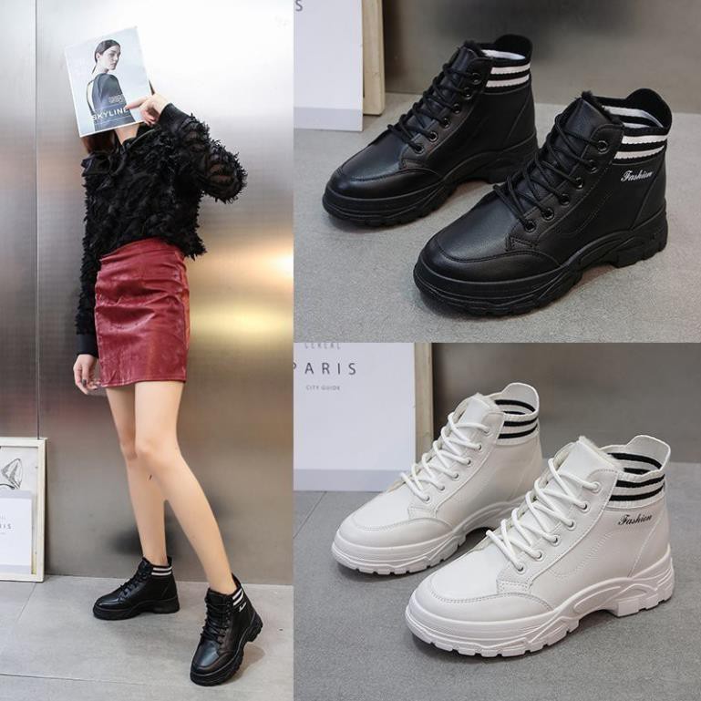 Giày Boots Nữ, Giày Nữ Cổ Cao Độn Đế Cao 3 Cm Chất Len Mềm Và Cá Tính Dáng Ôm Chân Thoải Mái Minhtushoes Giày Cao Cấp Nu | BigBuy360 - bigbuy360.vn