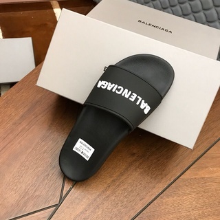BalenSLIPPERS chữ đen trắng dép nam nữ dép đôi dép