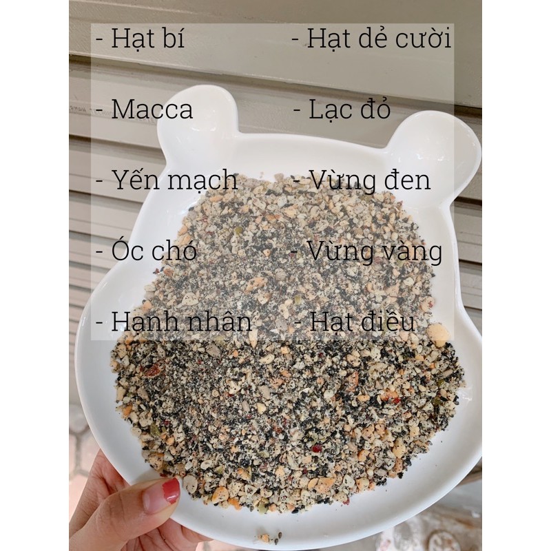 Muối hạt dinh dưỡng ( hạt điều, hạt bí, mè đen, hạnh nhân, mè vàng, lạc )