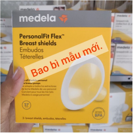 Phễu Medela Flex vành mềm silicon hình Oval - nguyên hộp nguyên tem - dùng cho máy hút sữa Medela