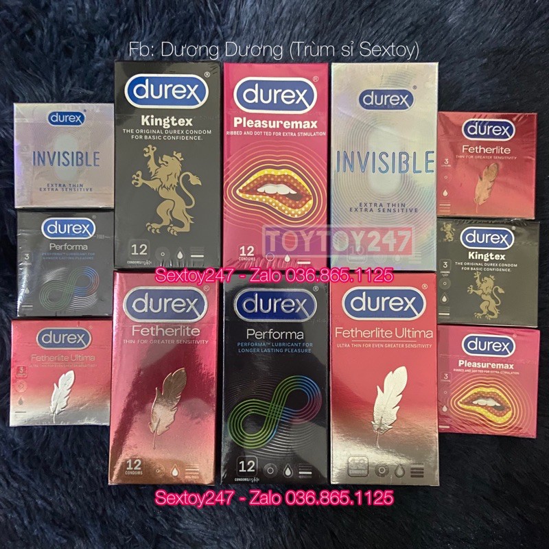 [Phân Phối Sỉ] Bao Cao Su Durex Hộp 12 Bcs Đủ Loại