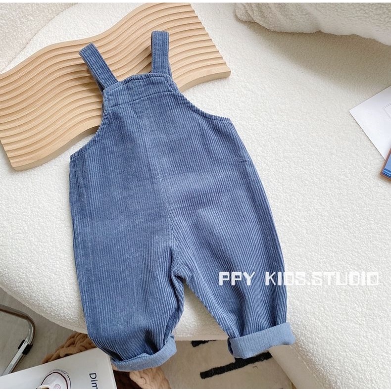 [Babycat] Hàng Có Sẵn Quần Yếm Vải Nhung Phong Cách Hàn Quốc Nhật Bản / Hàn Quốc Thời Trang Xuân Thu Hàng Mới Dành Cho Bé Trai