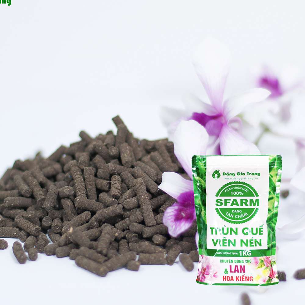 Phân Trùn Quế Viên Nén Nguyên Chất Sfarm Gói 1 Kg