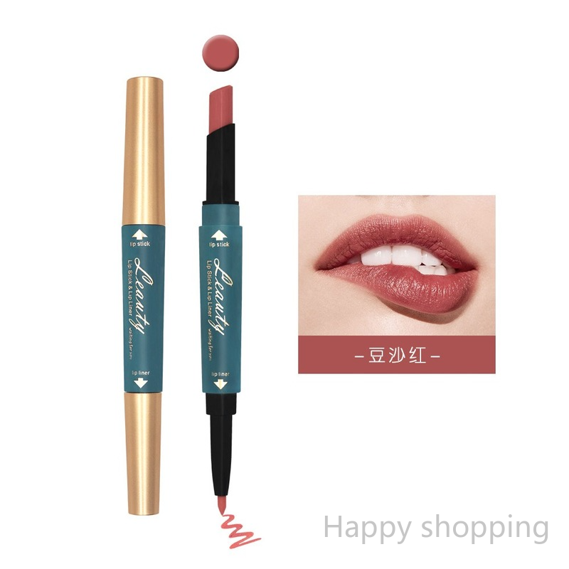 (Hàng Mới Về) Son Môi Kiêm Bút Kẻ Viền Môi Hai Đầu Lâu Trôi Không Thấm Nước | BigBuy360 - bigbuy360.vn
