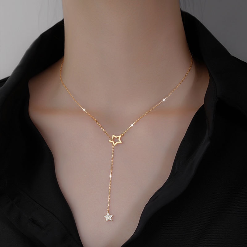vòng cổ Mặt Ngôi Sao Năm Cánh Đơn Giản Sáng Tạo Thời Trang Cho Nữ