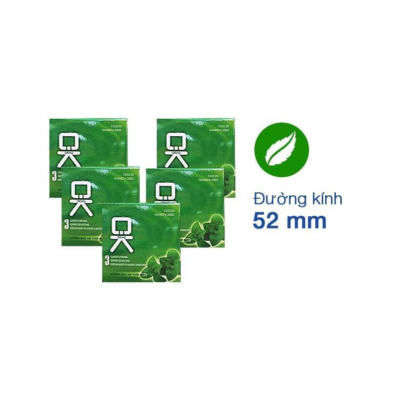 Bộ 3 hộp nhỏ Bao cao su OKHQ mát lạnh cho cảm giác thăng hoa.