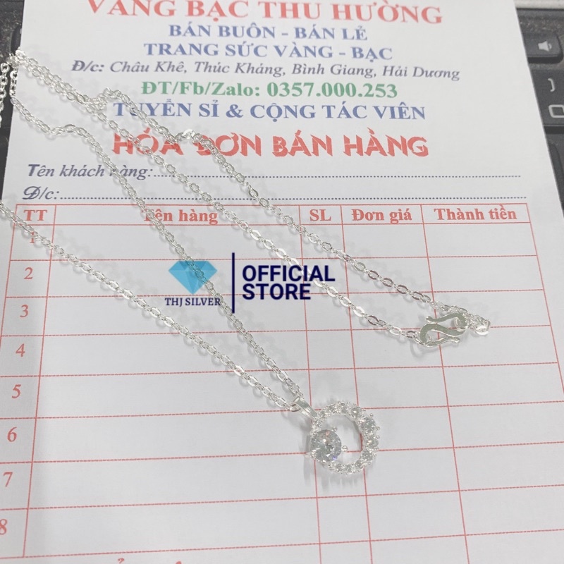 Dây chuyền nữ THJ - Dây mặt trăng ôm đá nữ tính , kiểu dáng nhẹ nhàng chuẩn bạc ta