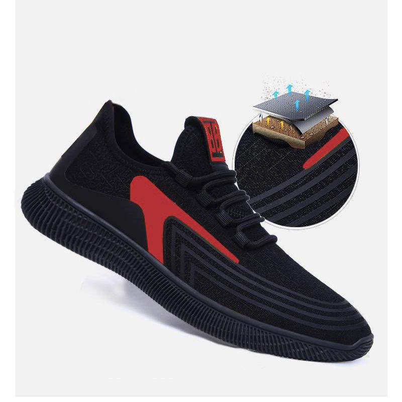 Giày thể thao nam Sport WWB đen viền đỏ đế giá siêu rẻ | BigBuy360 - bigbuy360.vn
