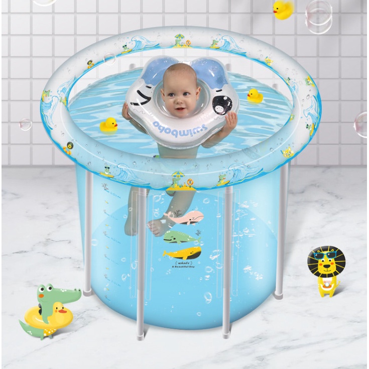 Bể bơi cho bé | Bể bơi thành cao cho bé cao cấp, chất lượng cao SWIMBOBO 75cmx75cm