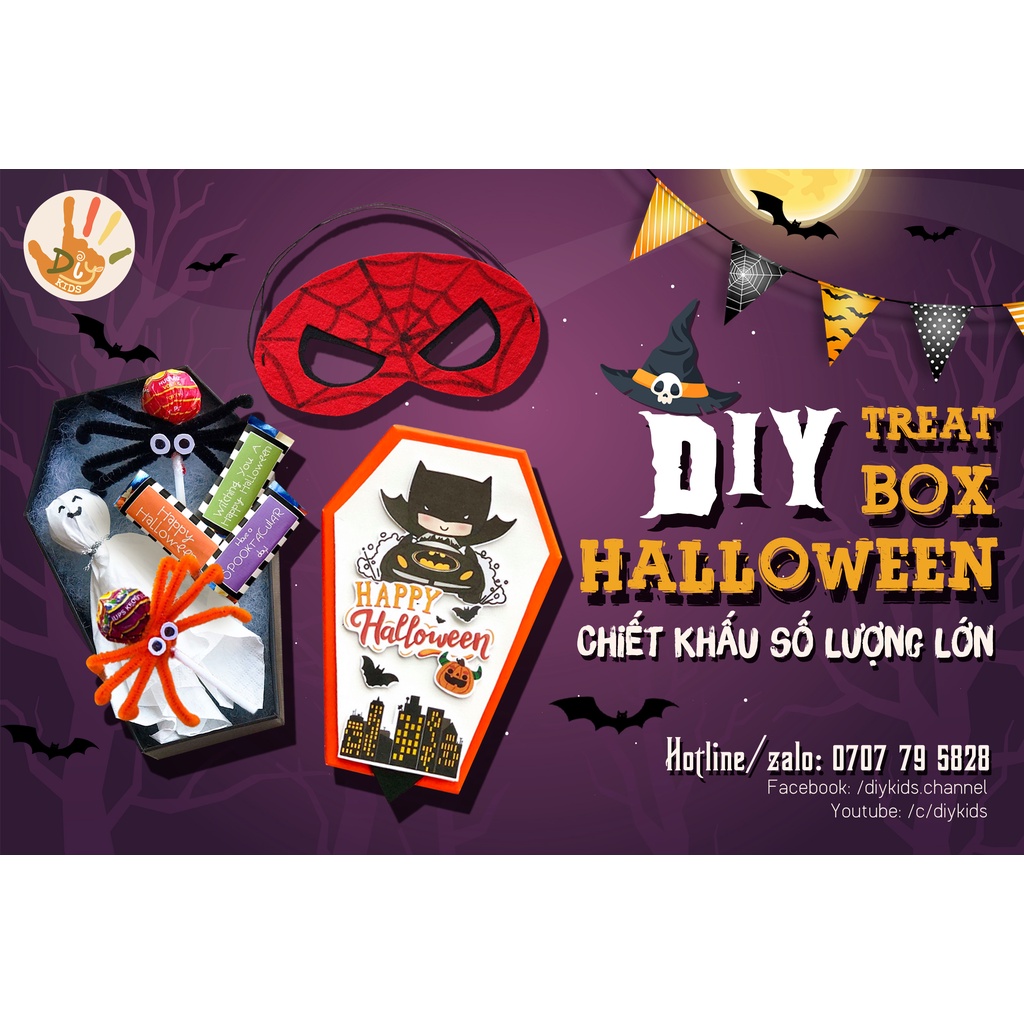 Combo Mặt nạ hóa trang và Hộp kẹo Halloween