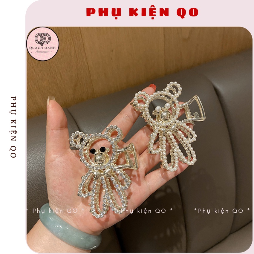Kẹp Tóc Kim Loại Đính Đá Cao Cấp - Phụ Kiện Tóc QO
