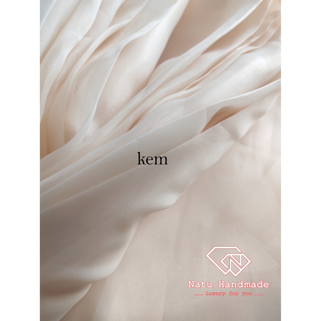 - Vải làm hoa cài áo - Vải voan Hàn cao cấp tơ organza - 1m