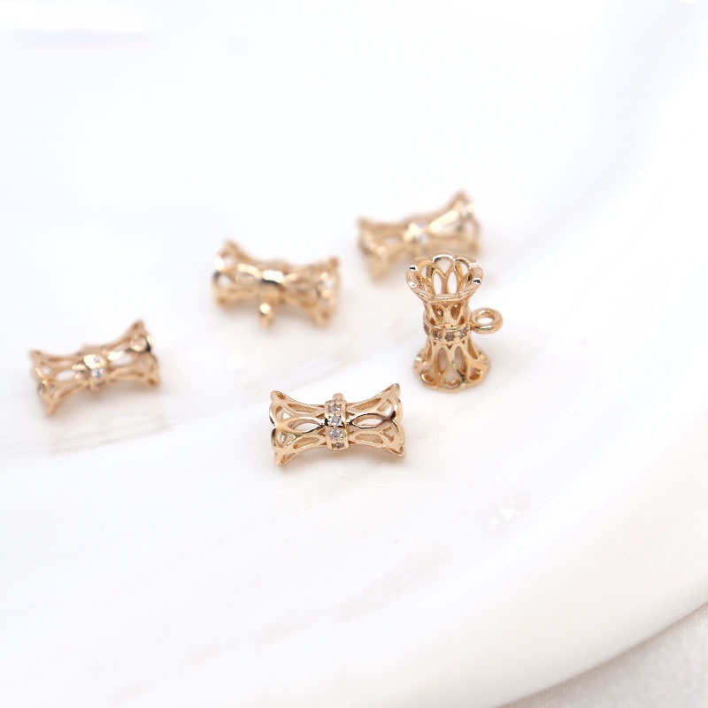 Hạt Cườm Nhỏ Mạ Vàng 14K Nhiều Màu Sắc Dùng Làm Vòng cổ / Thắt Lưng