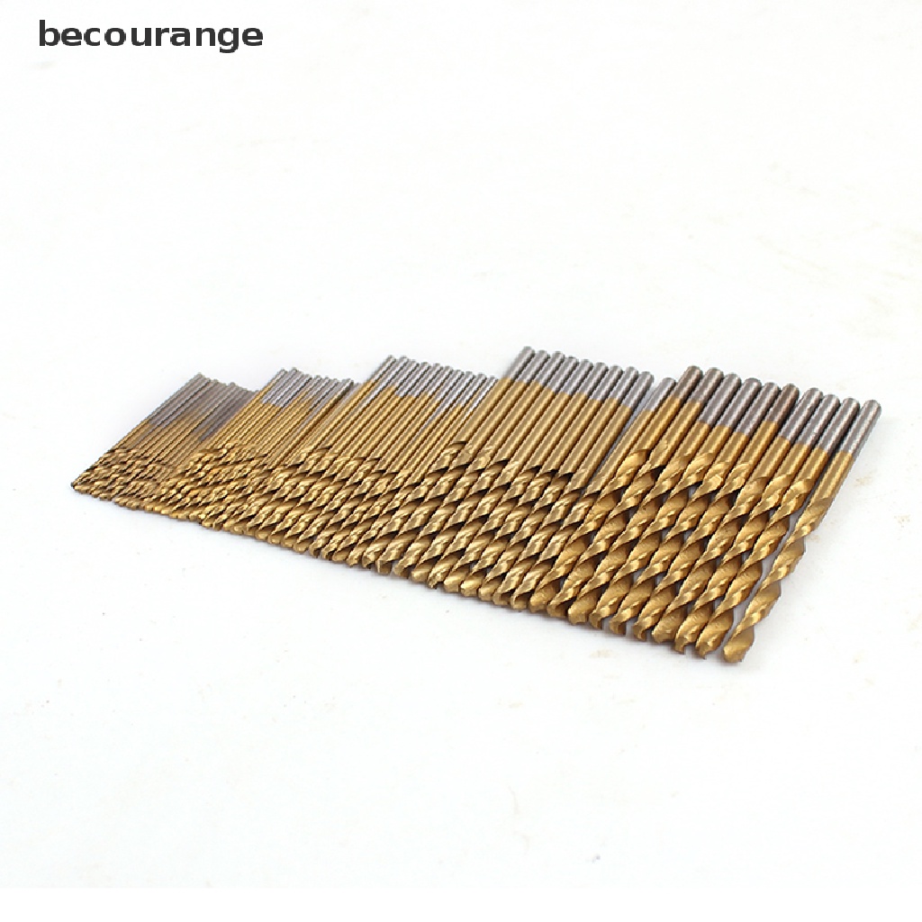 Bộ 50 mũi khoan xoắn bằng thép gió bọc titan dùng khoan gỗ / kim loại