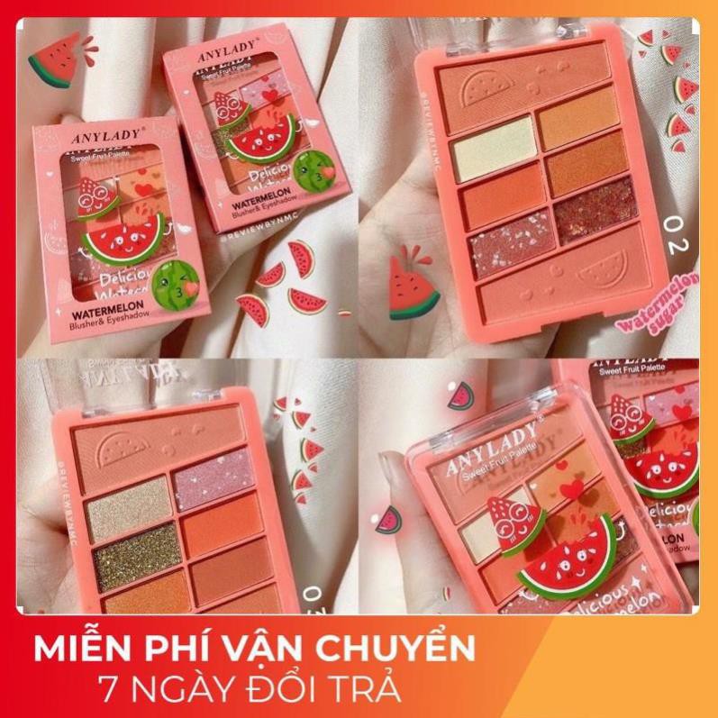 [FREESHIP] PHẤN MẮT KÈM PHẤN MÁ DƯA HẤU ANYLADY DELICIOUS WATERMELON Eyeshadow &amp; blush