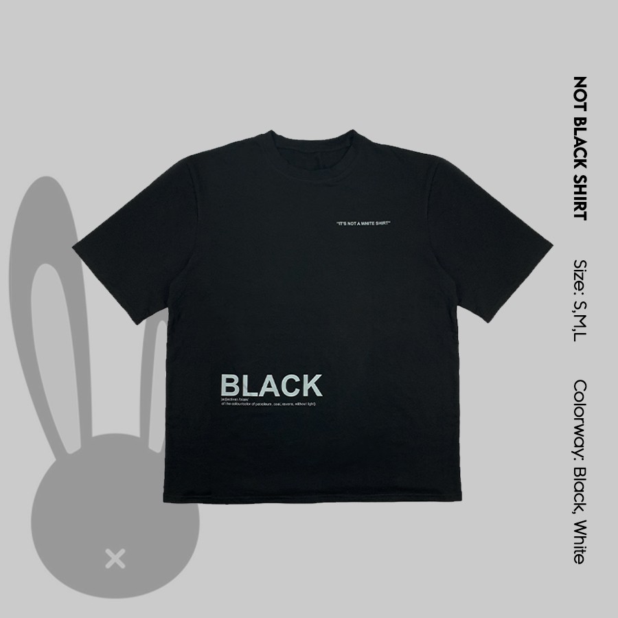 Áo Thun Tay Lỡ Unisex, Áo Phông Unisex Tay Lỡ Form Rộng Black Bunny Not Black