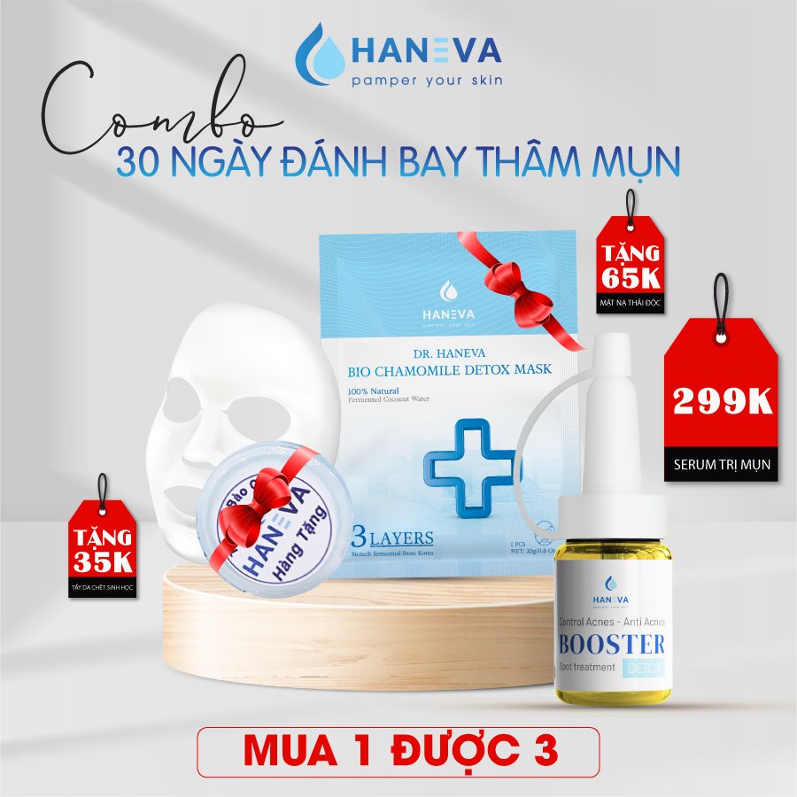 Serum giảm mụn HANEVA, tinh chất ngừa, đánh bay mụn, sạch thâm, dưỡng trắng da hiệu quả chỉ sau 7 ngày