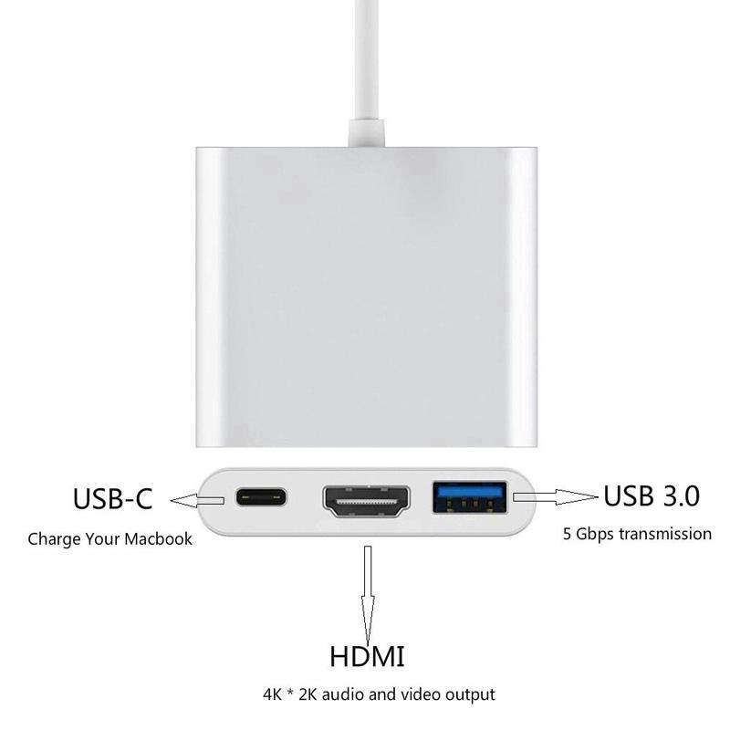 Bộ chuyển đổi cổng USB-C sang 4K HDMI USB 3.0