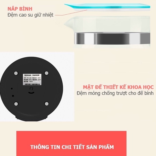 Máy hâm nước pha sữa giữ nhiệt Misuta - Bình đun nước pha sữa có điều khiển