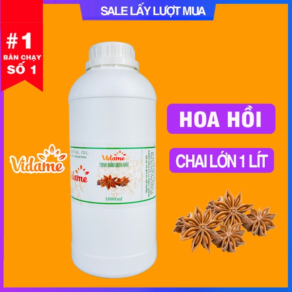 [TRỢ GIÁ] 1 Lít Tinh Dầu Hoa Hồi Nguyên Chất VIDAME - Hàng Công Ty Nhập Khẩu Ấn, hương thảo quả, thơm phòng, khử mùi