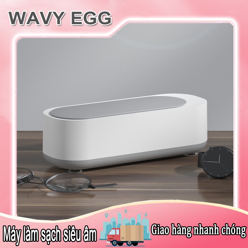 Máy tẩy rửa siêu âm đa chức năng rung động tần số cao Đồ trang sức Đồng hồ răng giả Kính Công cụ làm sạch đồ bạc-WAVYEGG