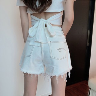 Quần short jean cài nút lệch cá tính (có hình thật)
