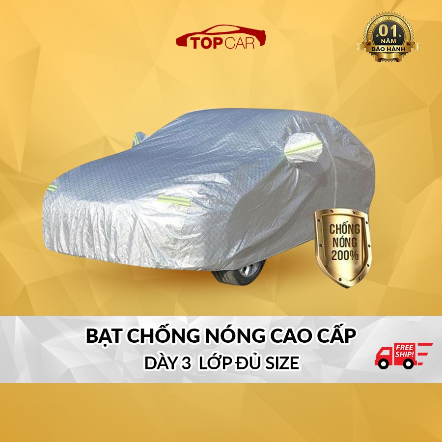 BẢNG SIZE CHUẨN | Bạt Phủ Toàn Xe 3 Lớp Chống Nắng, Chống Nước, Chống Cháy Cho Ô Tô | Đủ Tất Cả Các Size